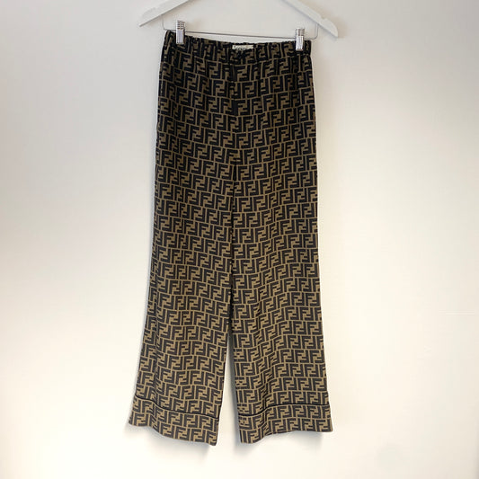 Fendi FF silk wide leg trousers Size 38 U.K. 6 Great condition