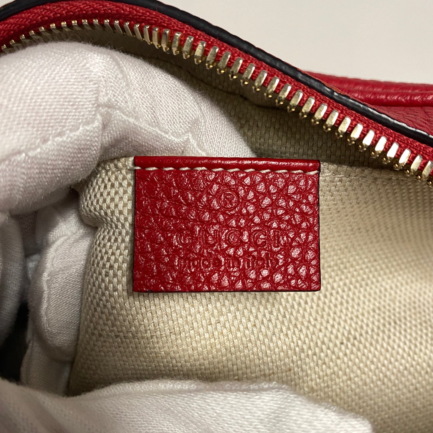 Gucci soho disco bag red leather