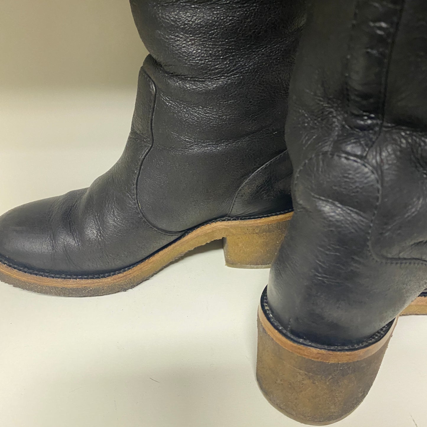 Chanel black leather CC boots size 36