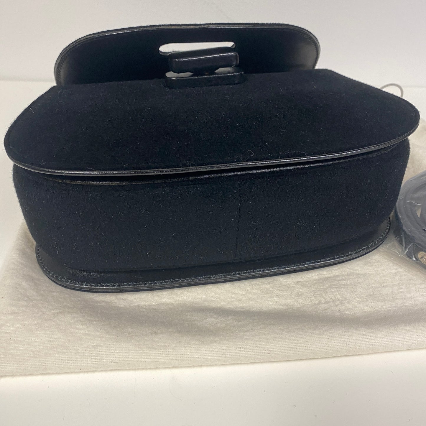 Gucci vintage top handle belvet & leather bag