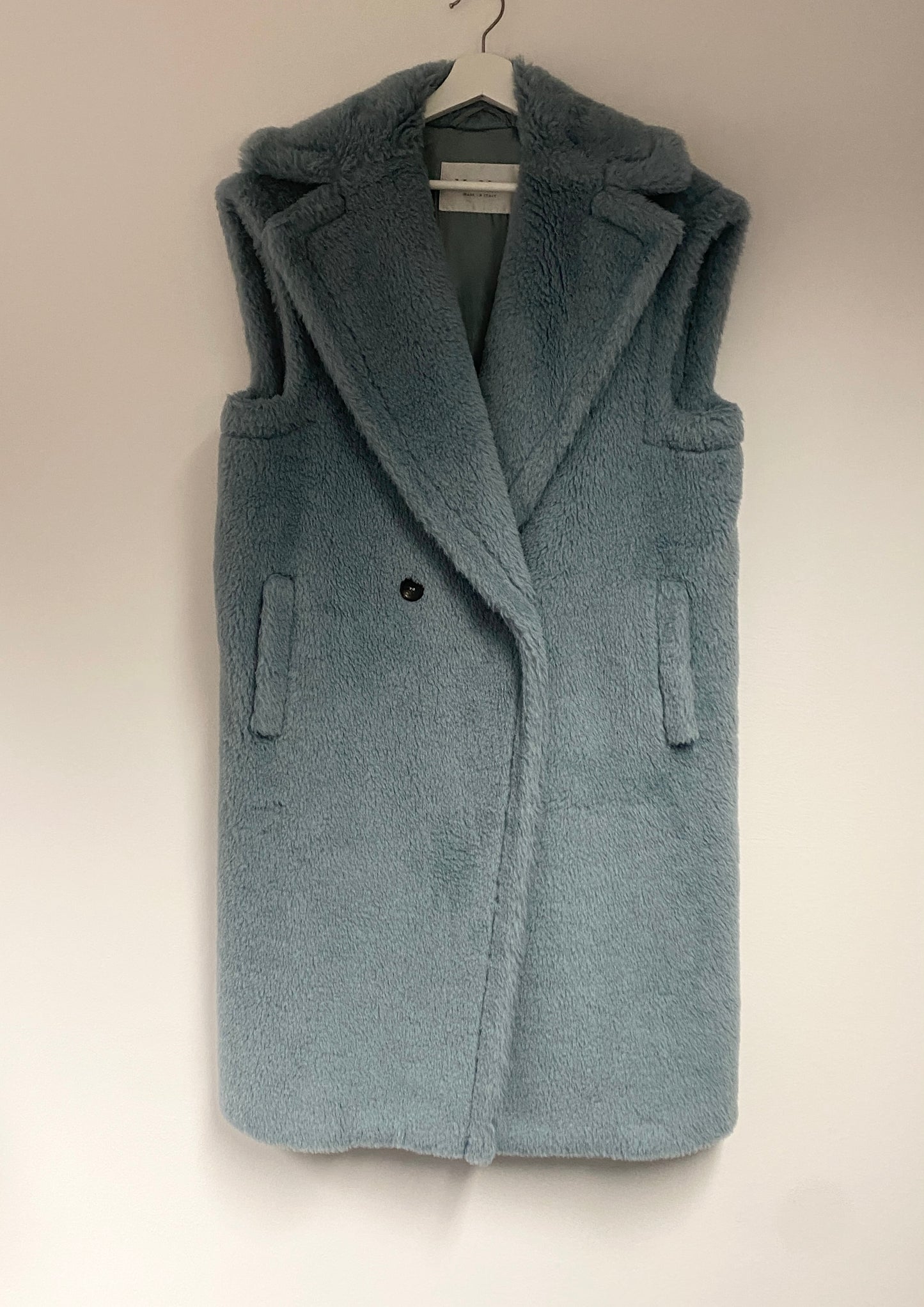 Max Mara Blue Alpaca Gettata Vest teddy coat size XS