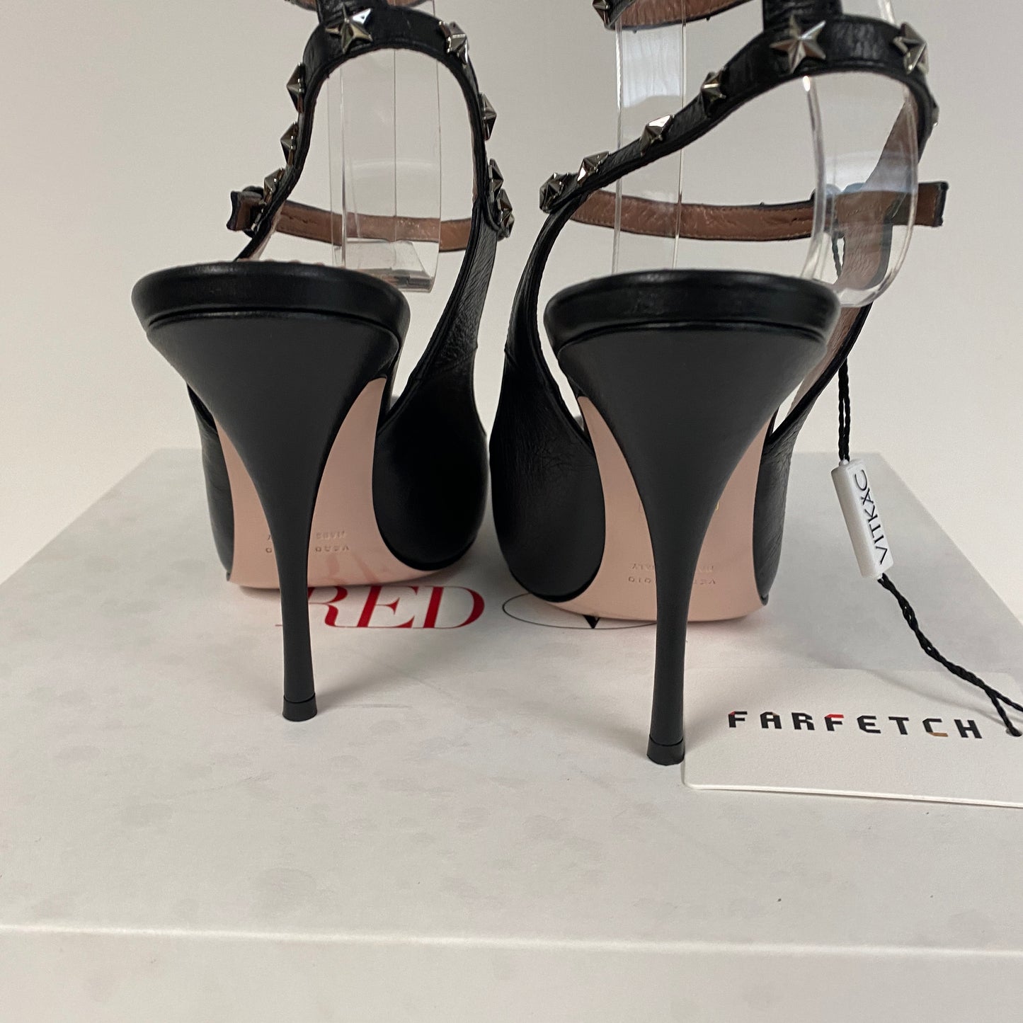 Red Valentino black leather heels size 40