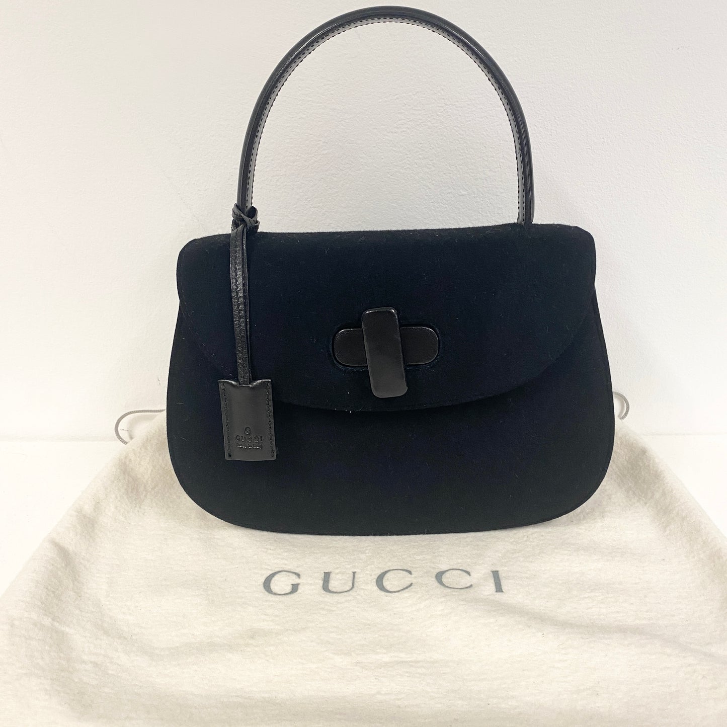 Gucci vintage top handle belvet & leather bag