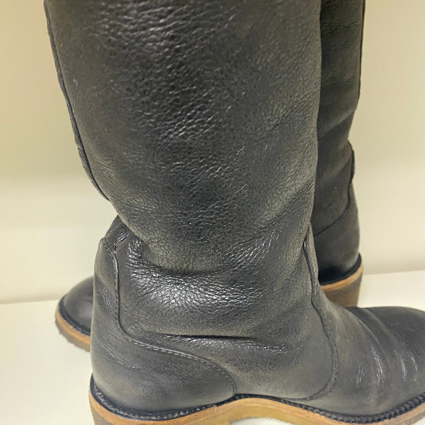 Chanel black leather CC boots size 36