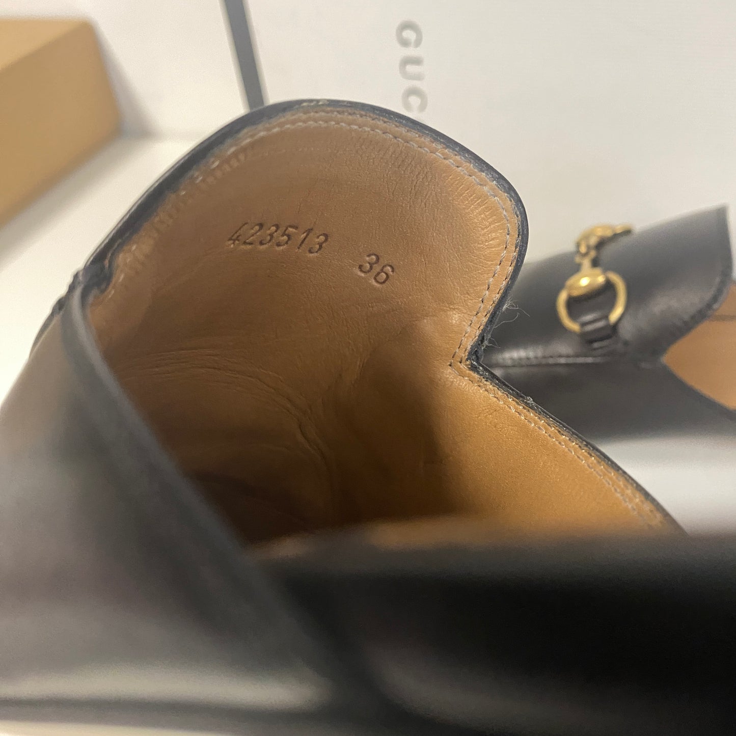 Gucci black leather princetown slippers slides size 36 3 U.K.