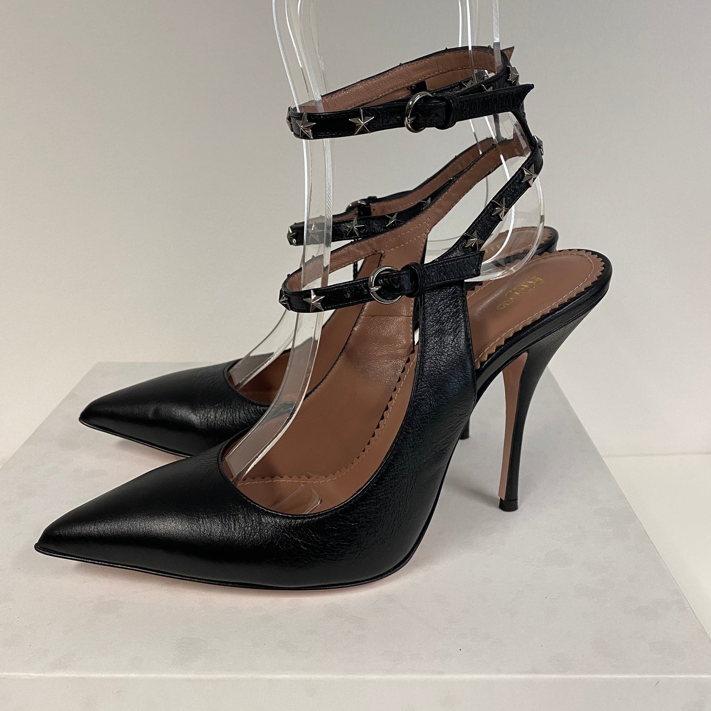 Red Valentino black leather heels size 40