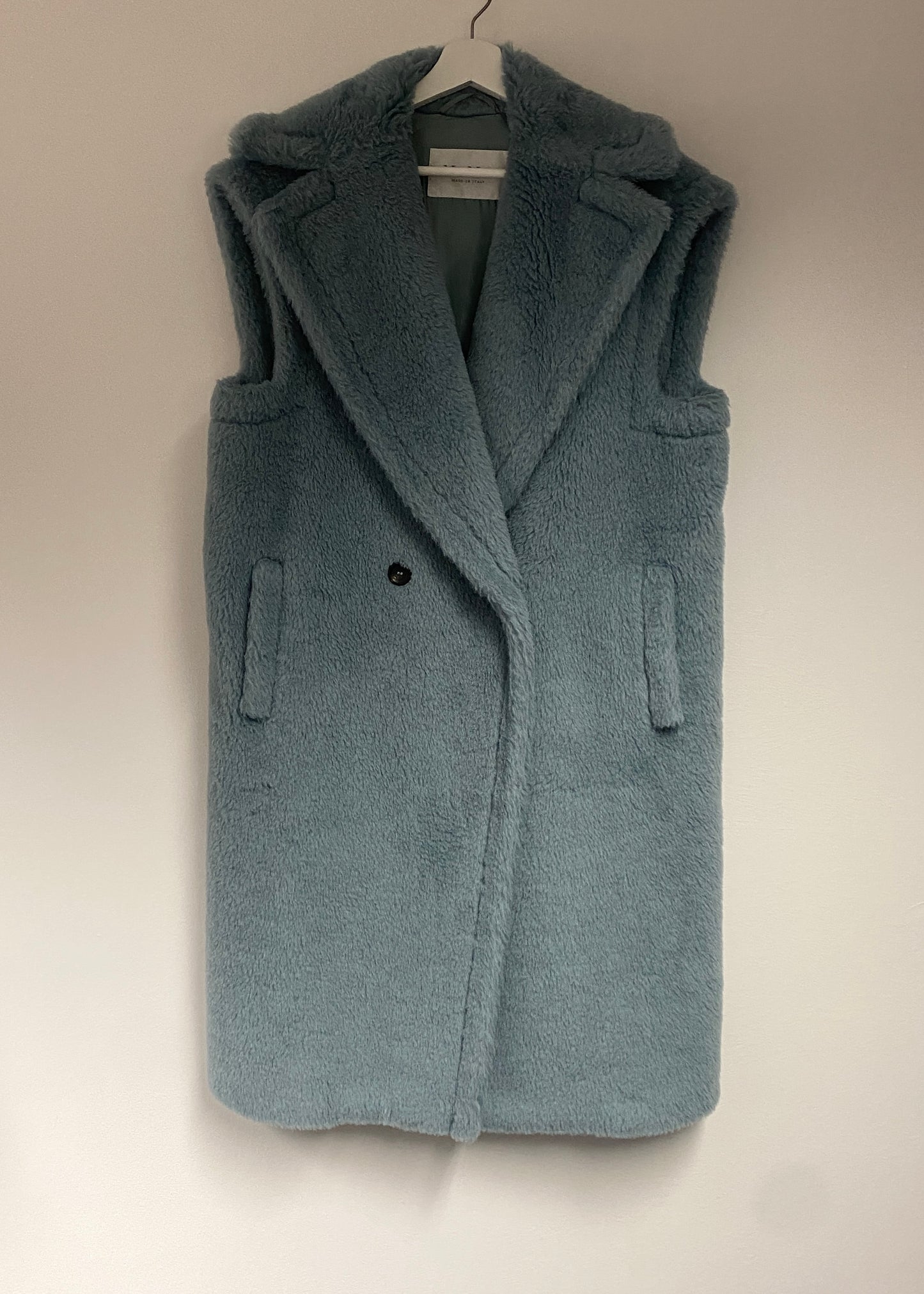 Max Mara Blue Alpaca Gettata Vest teddy coat size XS