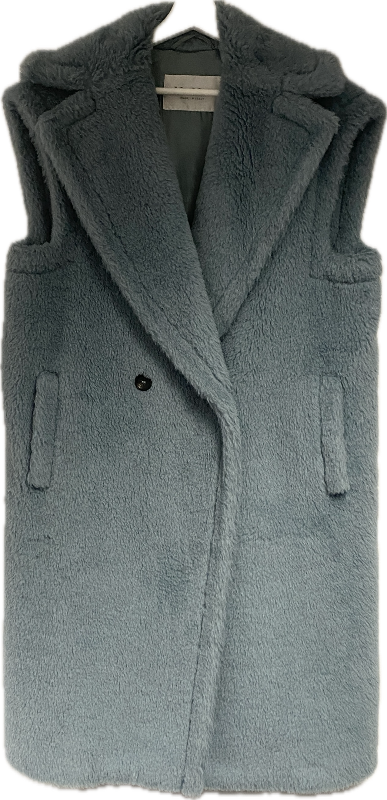 Max Mara Blue Alpaca Gettata Vest teddy coat size XS