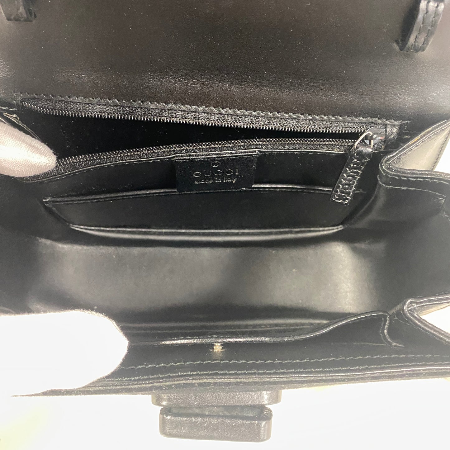 Gucci vintage top handle belvet & leather bag