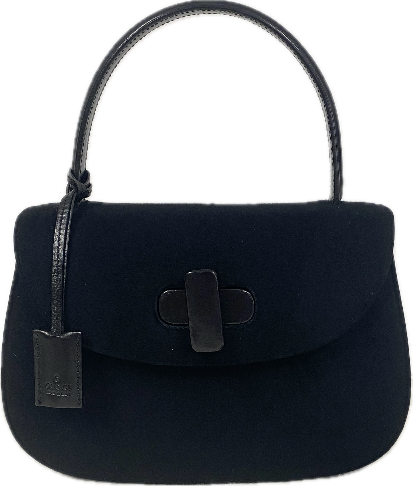 Gucci vintage top handle belvet & leather bag