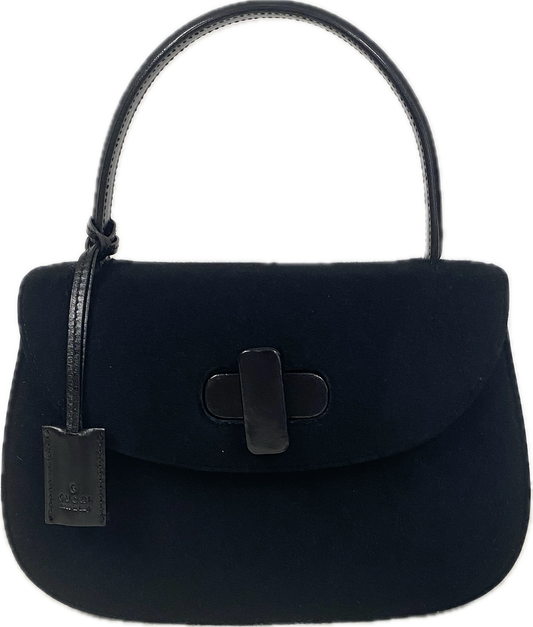 Gucci vintage top handle belvet & leather bag