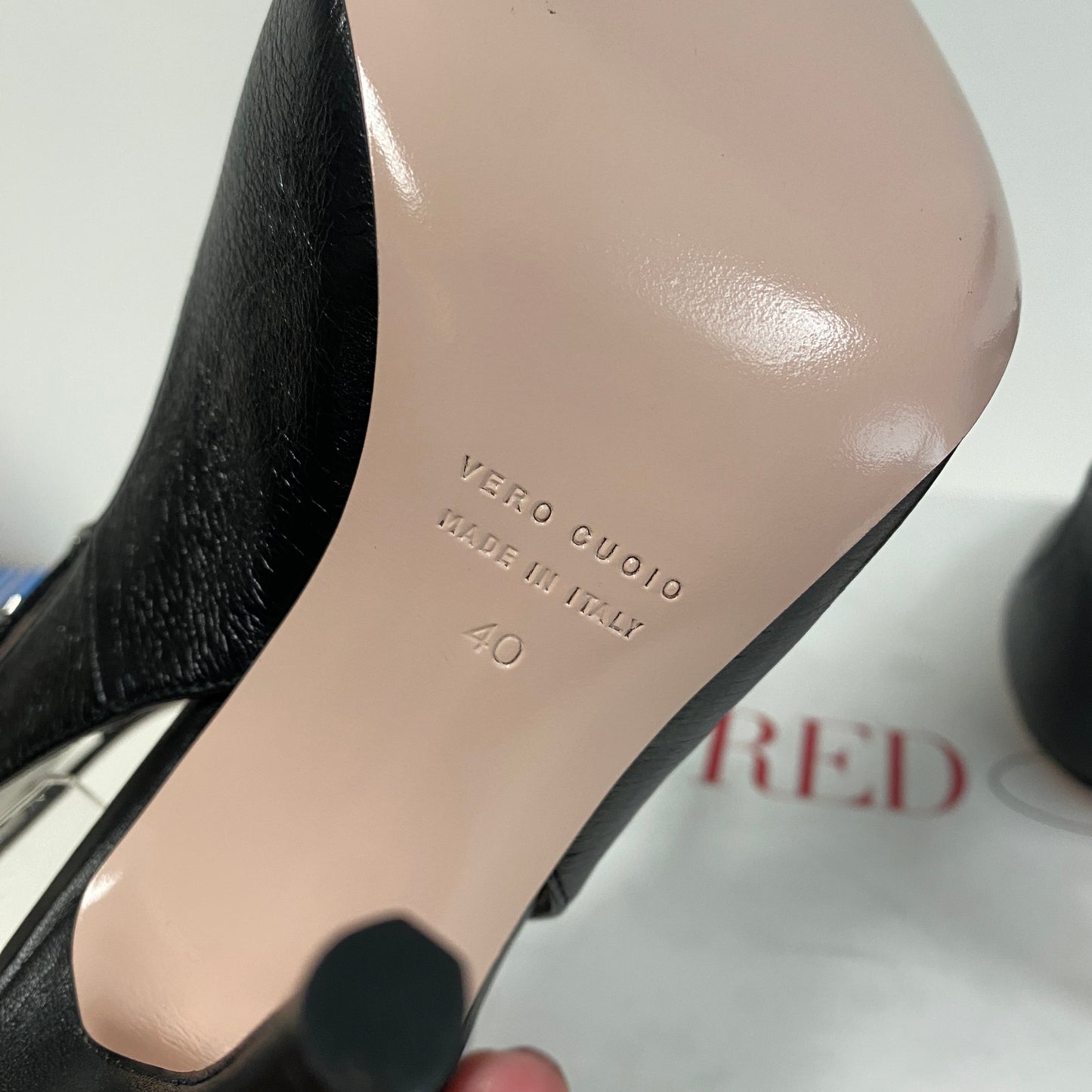 Red Valentino black leather heels size 40