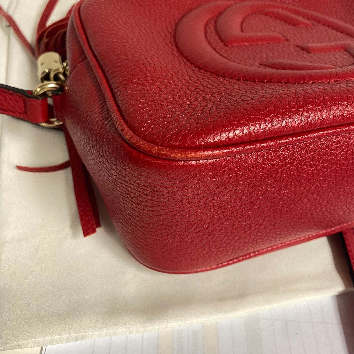 Gucci soho disco bag red leather