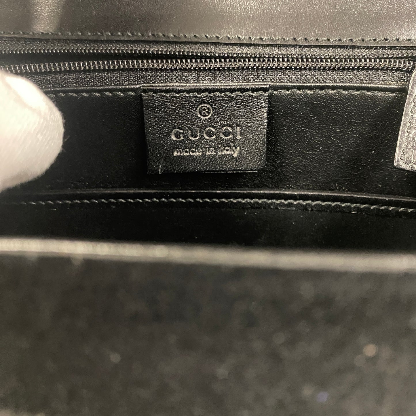 Gucci vintage top handle belvet & leather bag