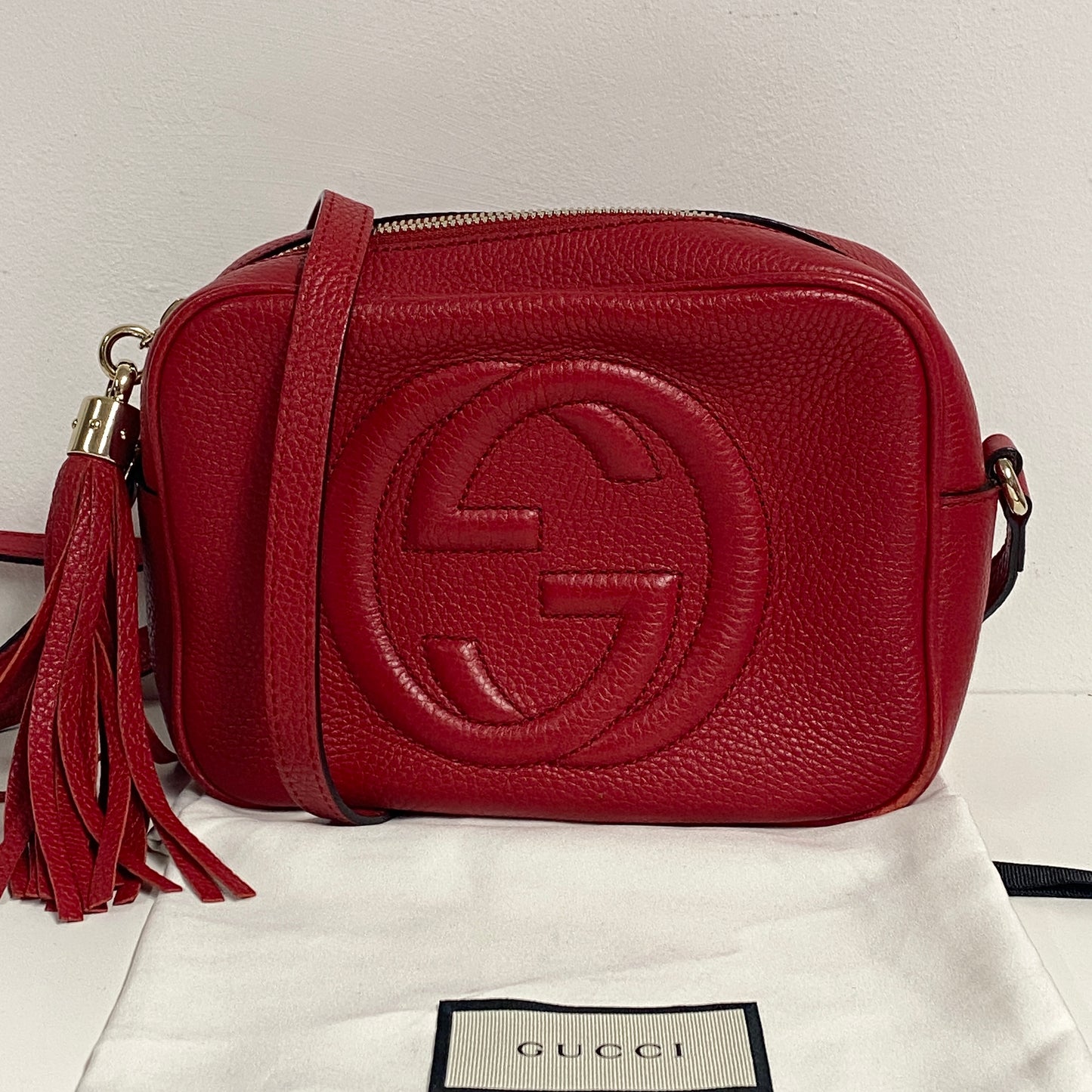 Gucci soho disco bag red leather