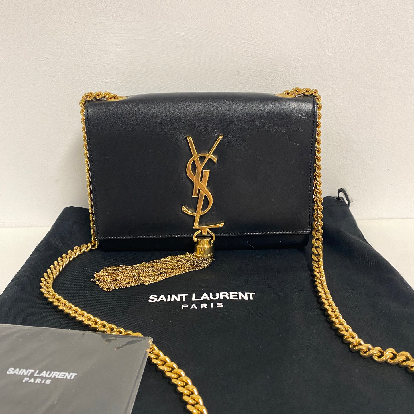 Saint Laurent black Kate tassel crossbody bag