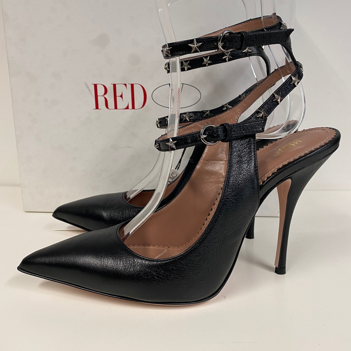 Red Valentino black leather heels size 40