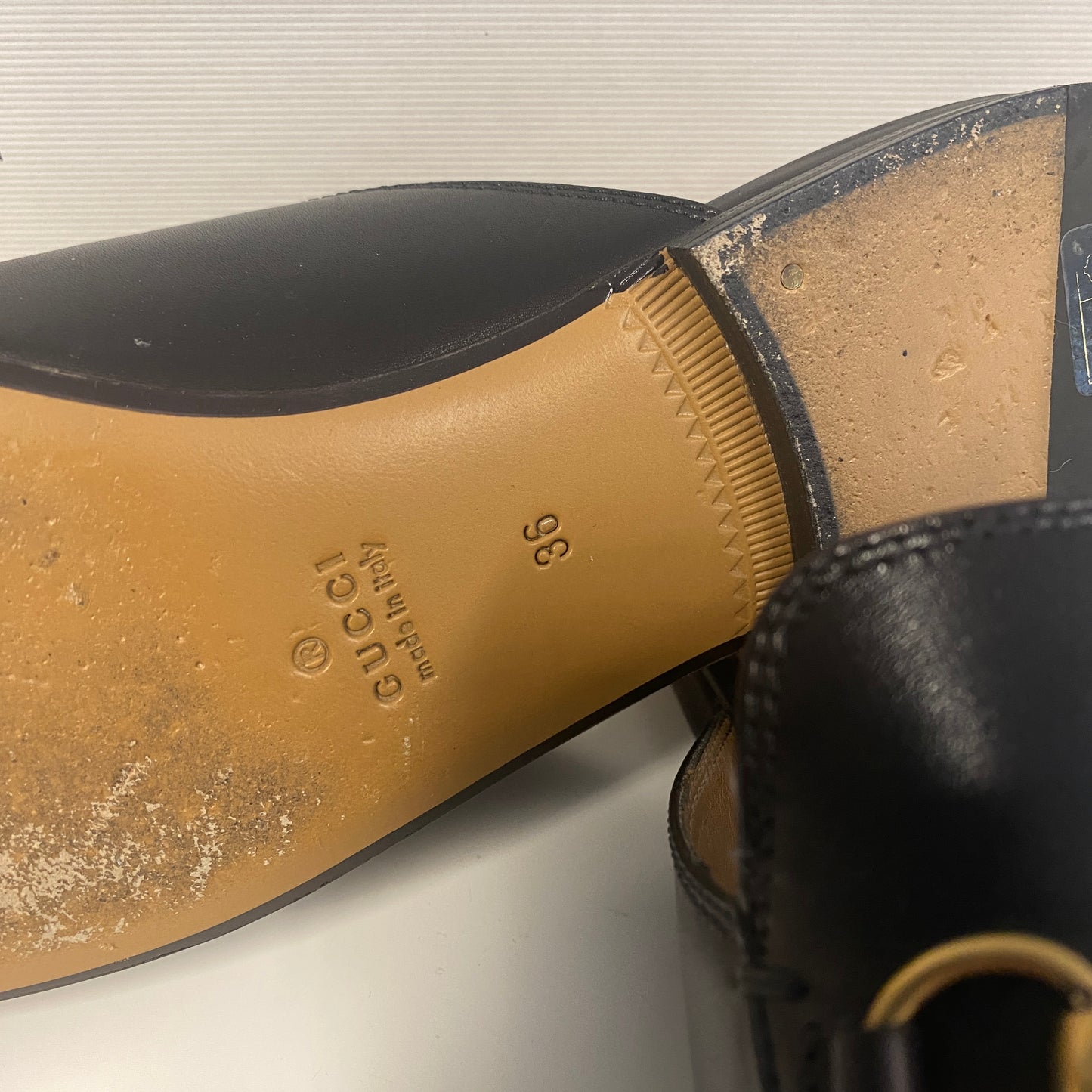 Gucci black leather princetown slippers slides size 36 3 U.K.