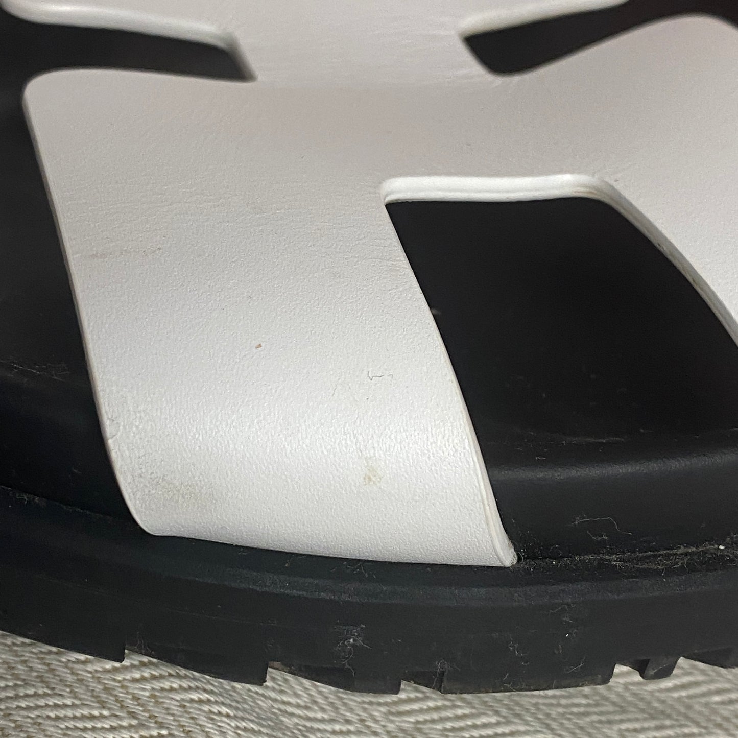 Hermes White Chypre Sandals  Size 40.5