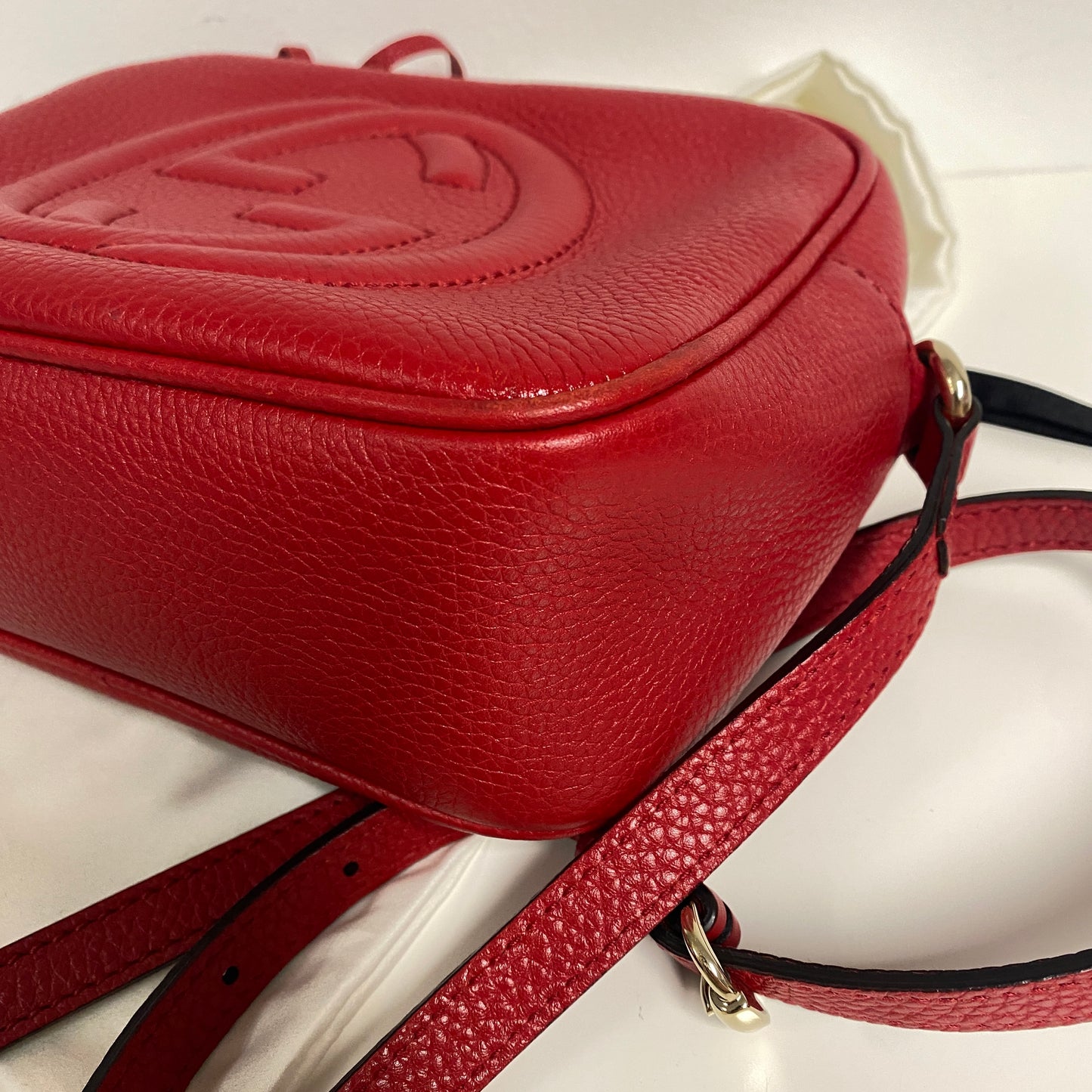 Gucci soho disco bag red leather