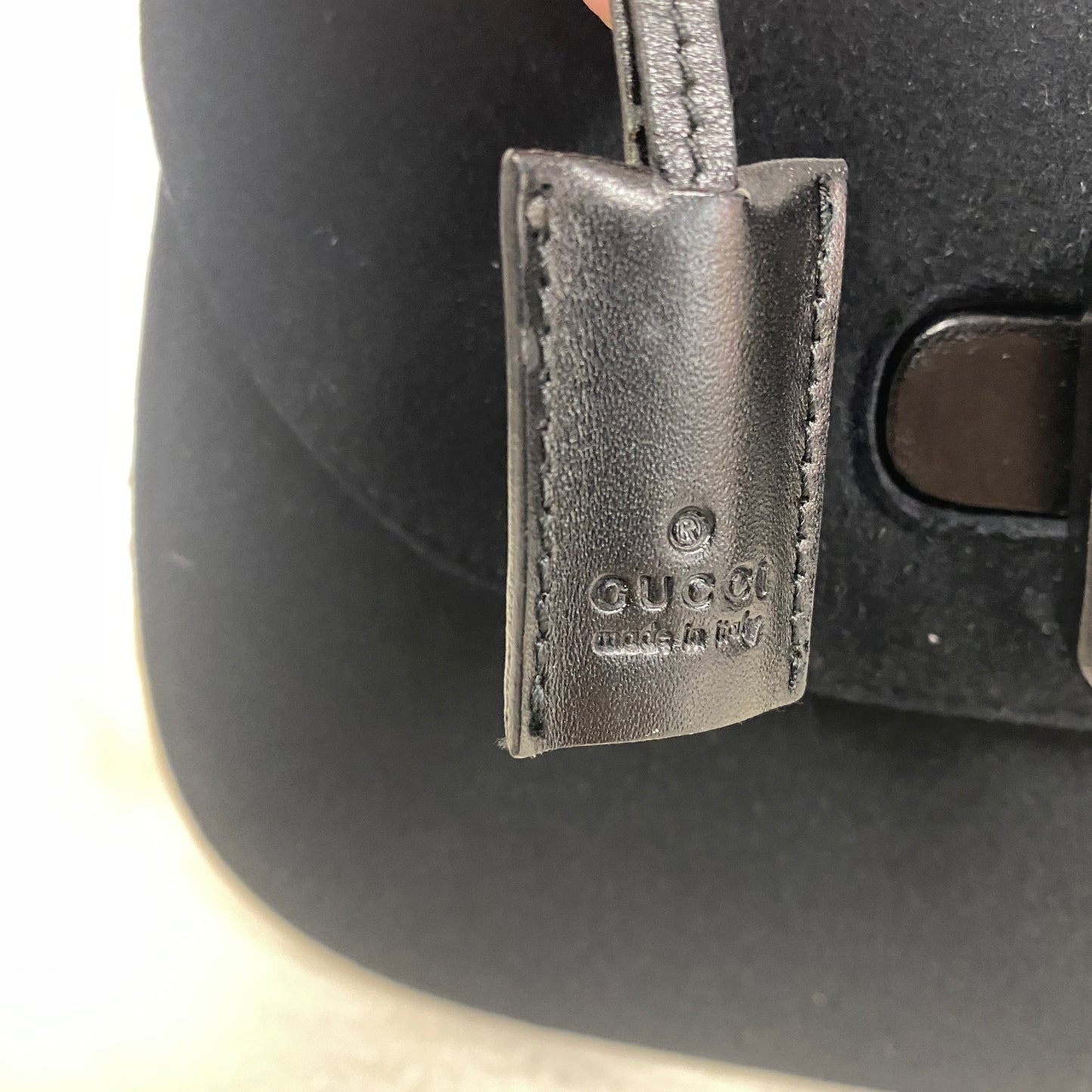 Gucci vintage top handle belvet & leather bag