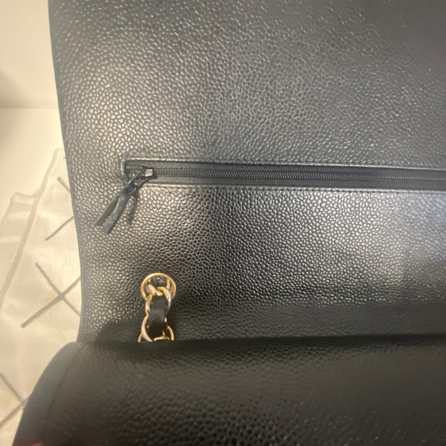 chanel black leather maxi jumbo double flap bag