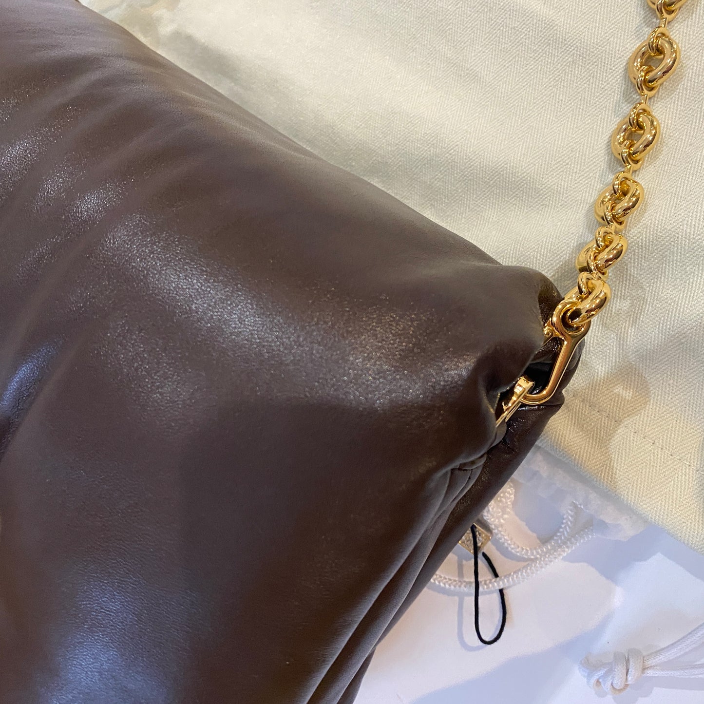 Loewe chocolate Goya puffer leather bag