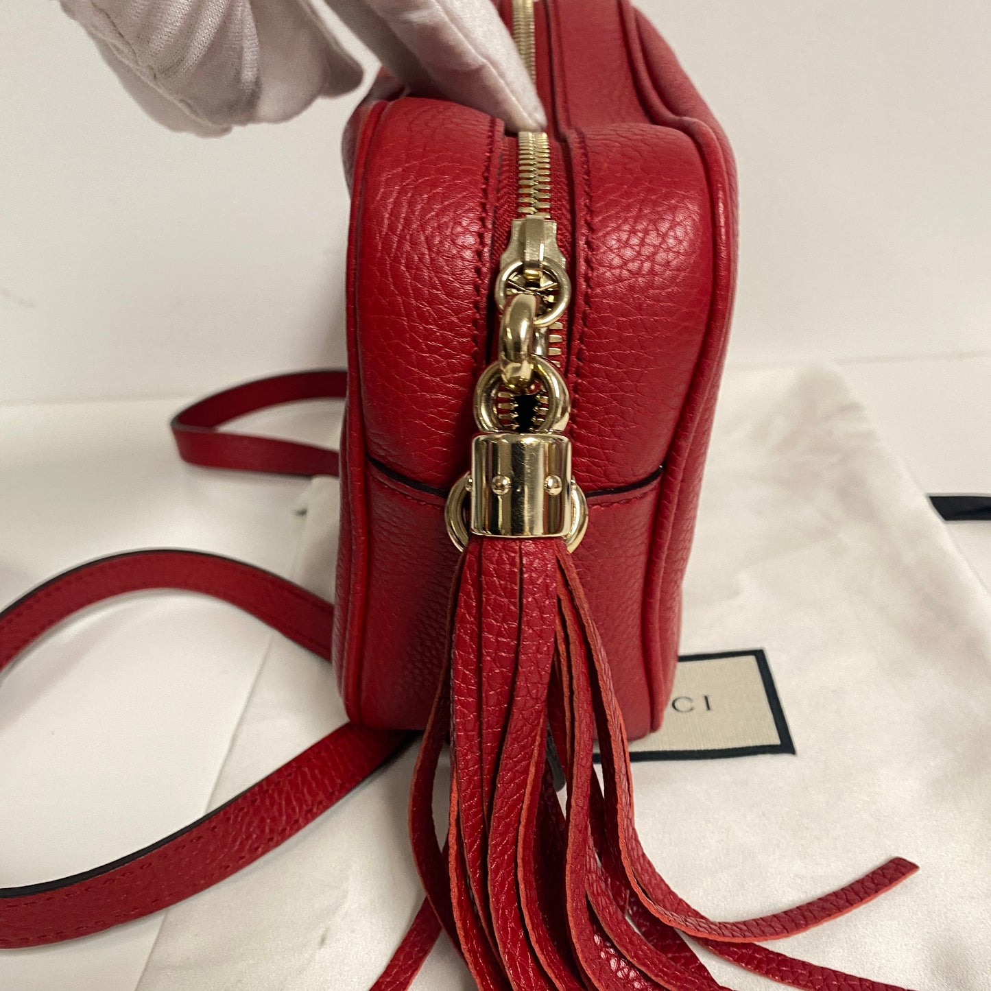 Gucci soho disco bag red leather