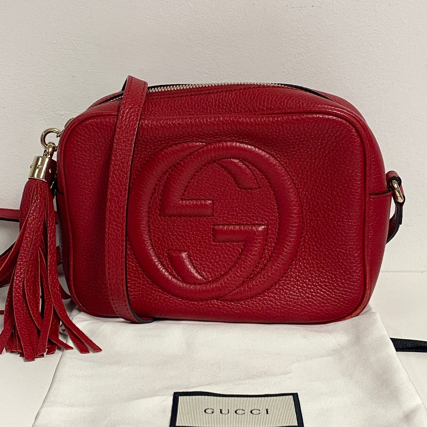 Gucci soho disco bag red leather