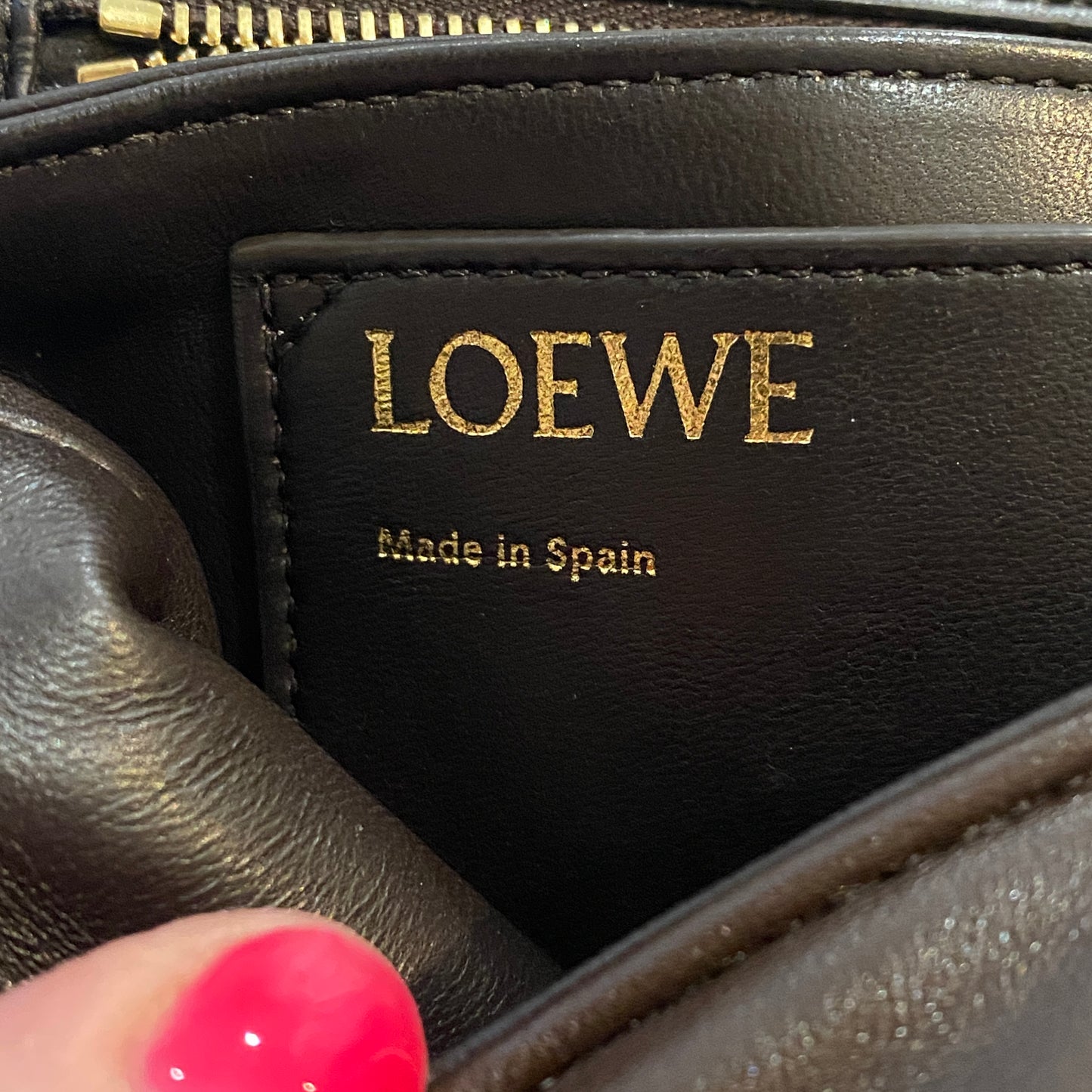 Loewe chocolate Goya puffer leather bag