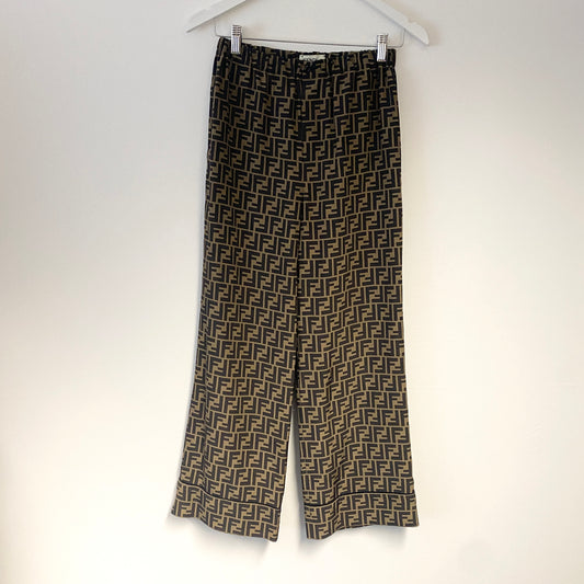 Fendi FF silk wide leg trousers Size 38 U.K. 6  Great condition