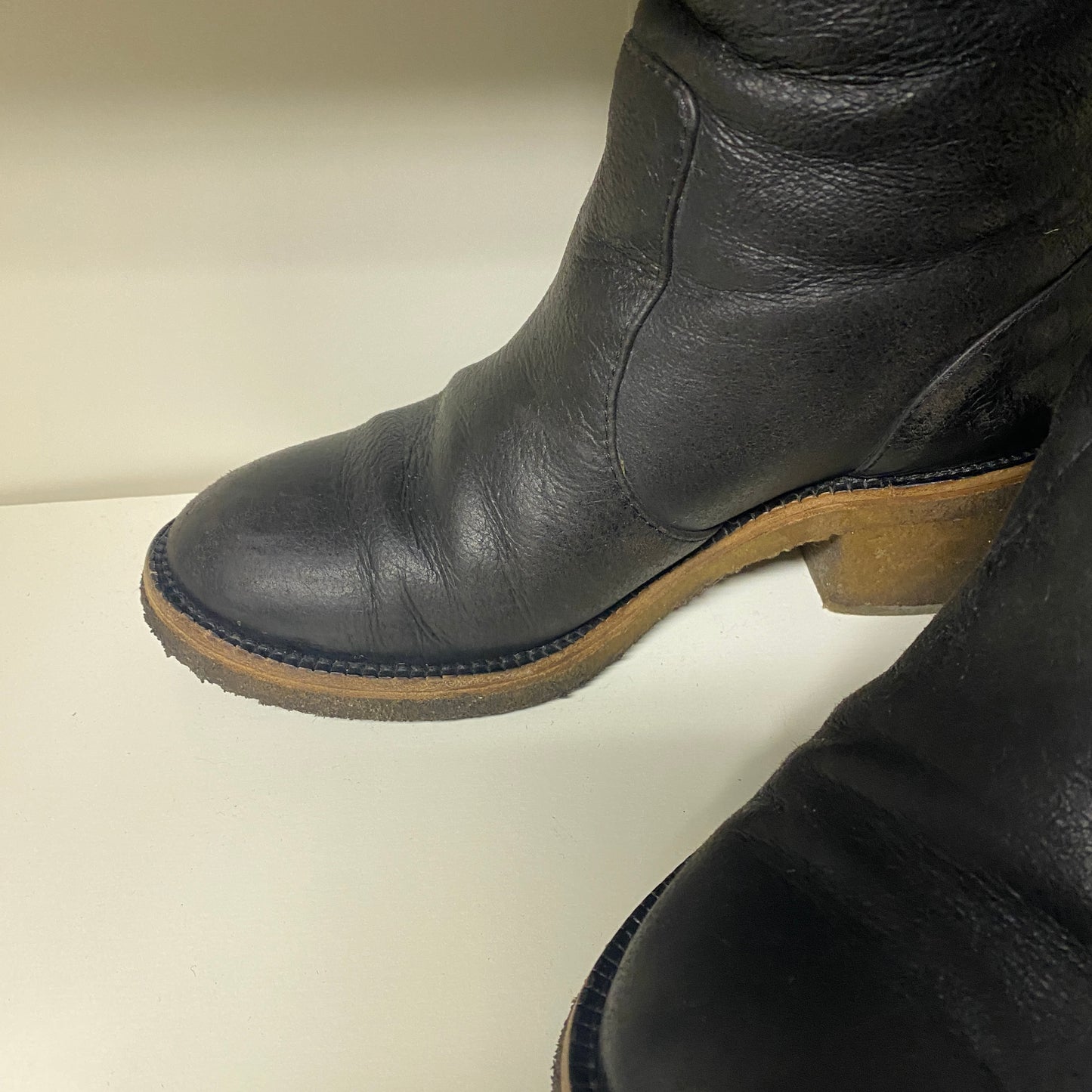 Chanel black leather CC boots size 36