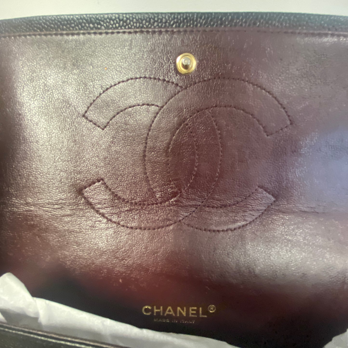 chanel black leather maxi jumbo double flap bag