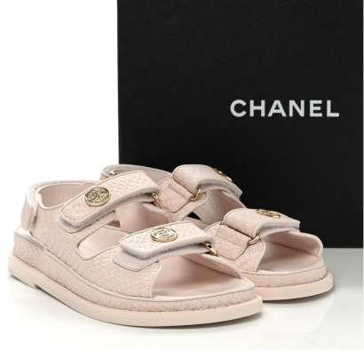 Chanel pink leather dad sandals size 37 U.K. 4