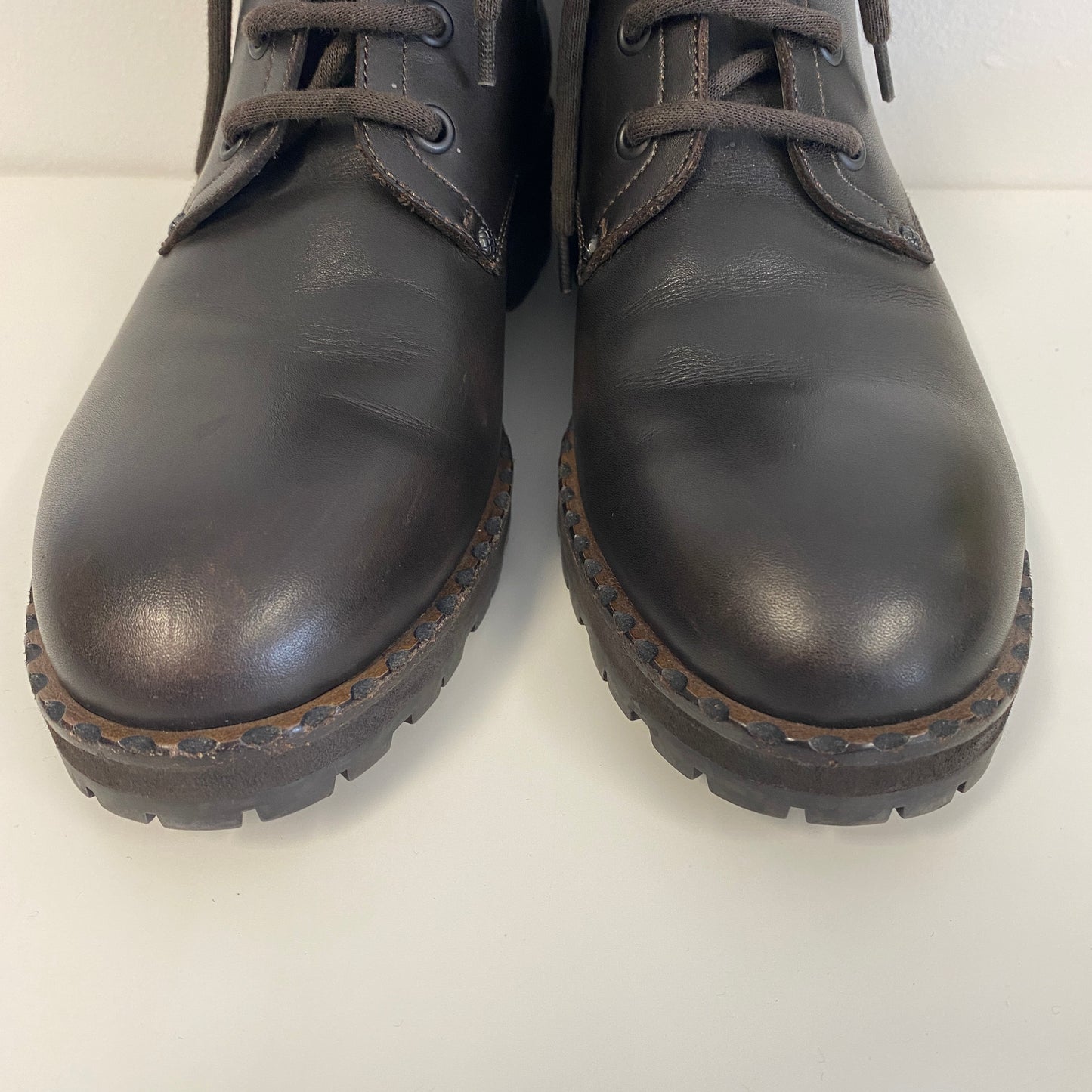 Bottega Veneta brown leather biker boots size 38.5