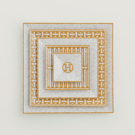 Hermes Mosaique au 24 gold set of 5 square plates cost £840