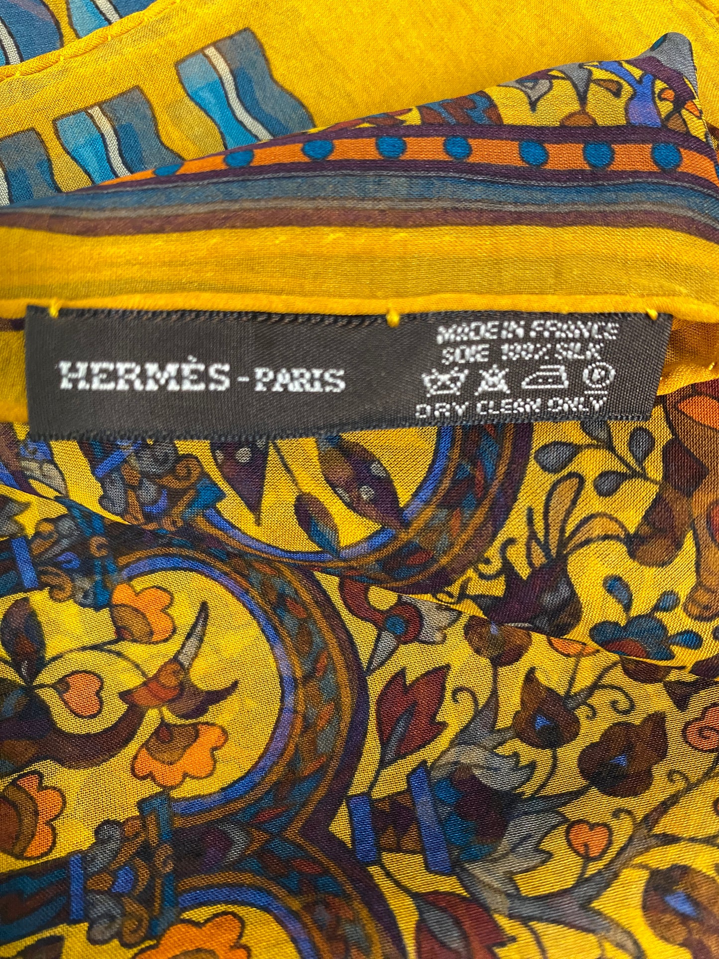 Hermes Silk Chiffon Mousseline Scarf