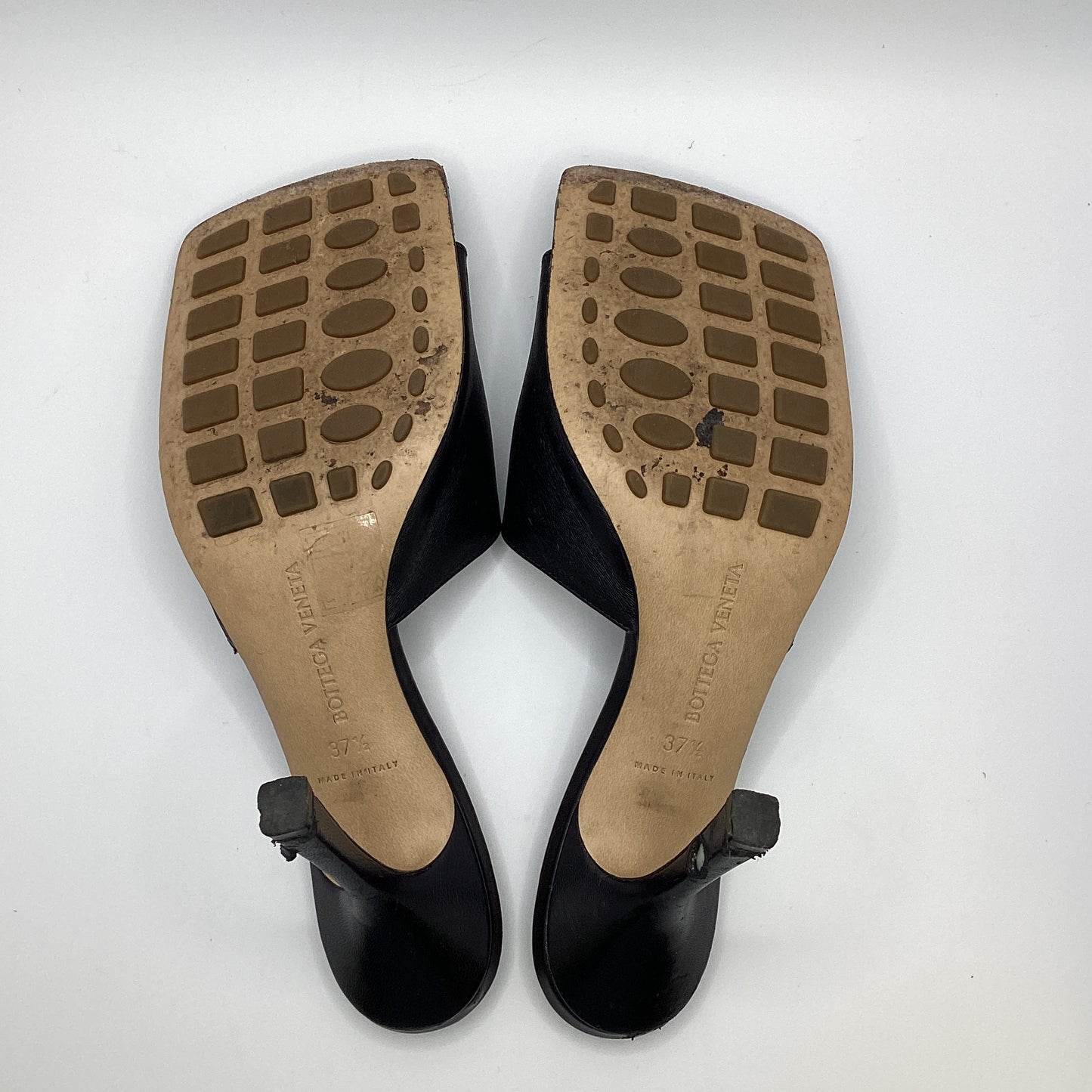 bottega veneta black leather stretch mules size 37.5 uk 4.5