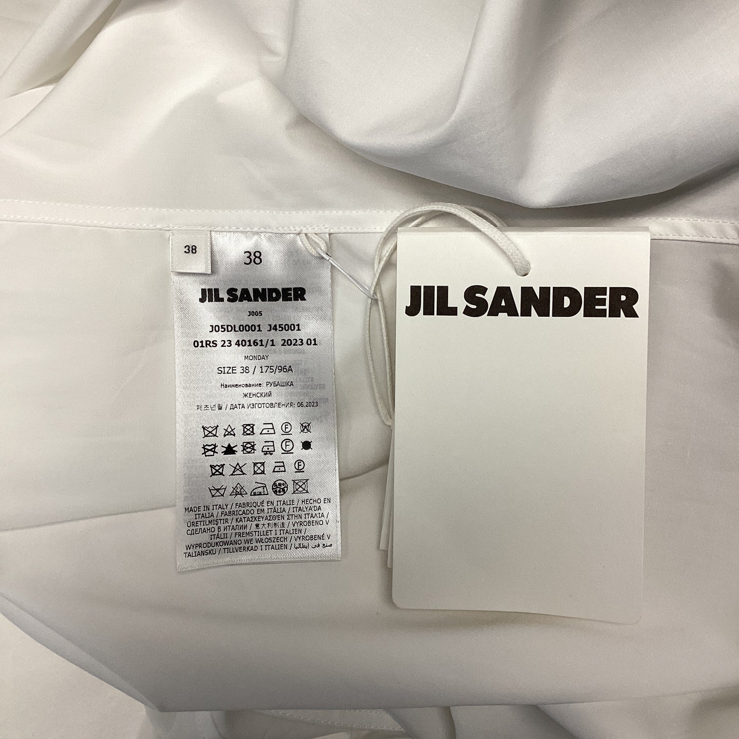 Jil Sander white shirt size 38 new