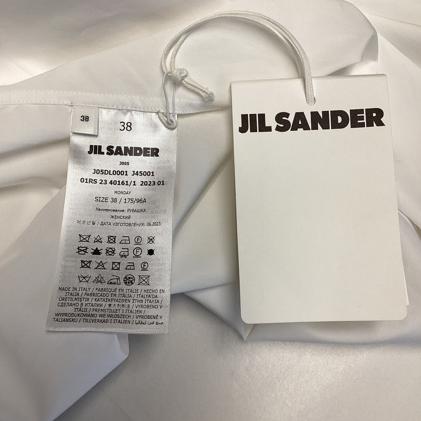 Jil Sander white shirt size 38 new