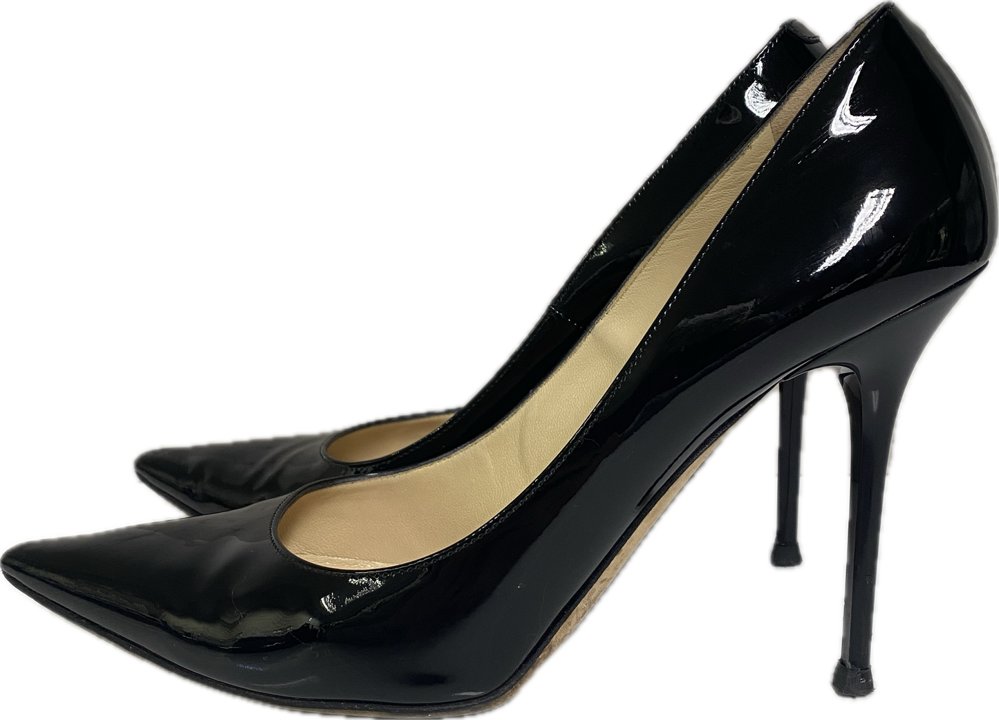 Jimmy Vhoo black patent leather heels size 40.5