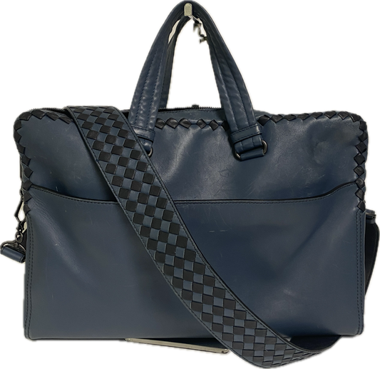 Bottega Veneta Blue leather messenger bag