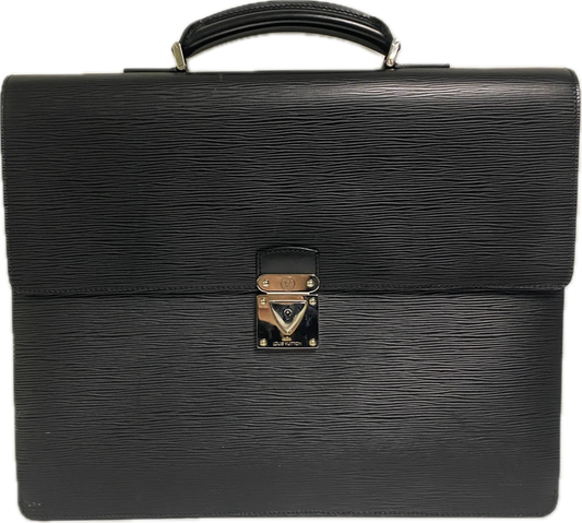 Louis Vuitton black epi leather briefcase