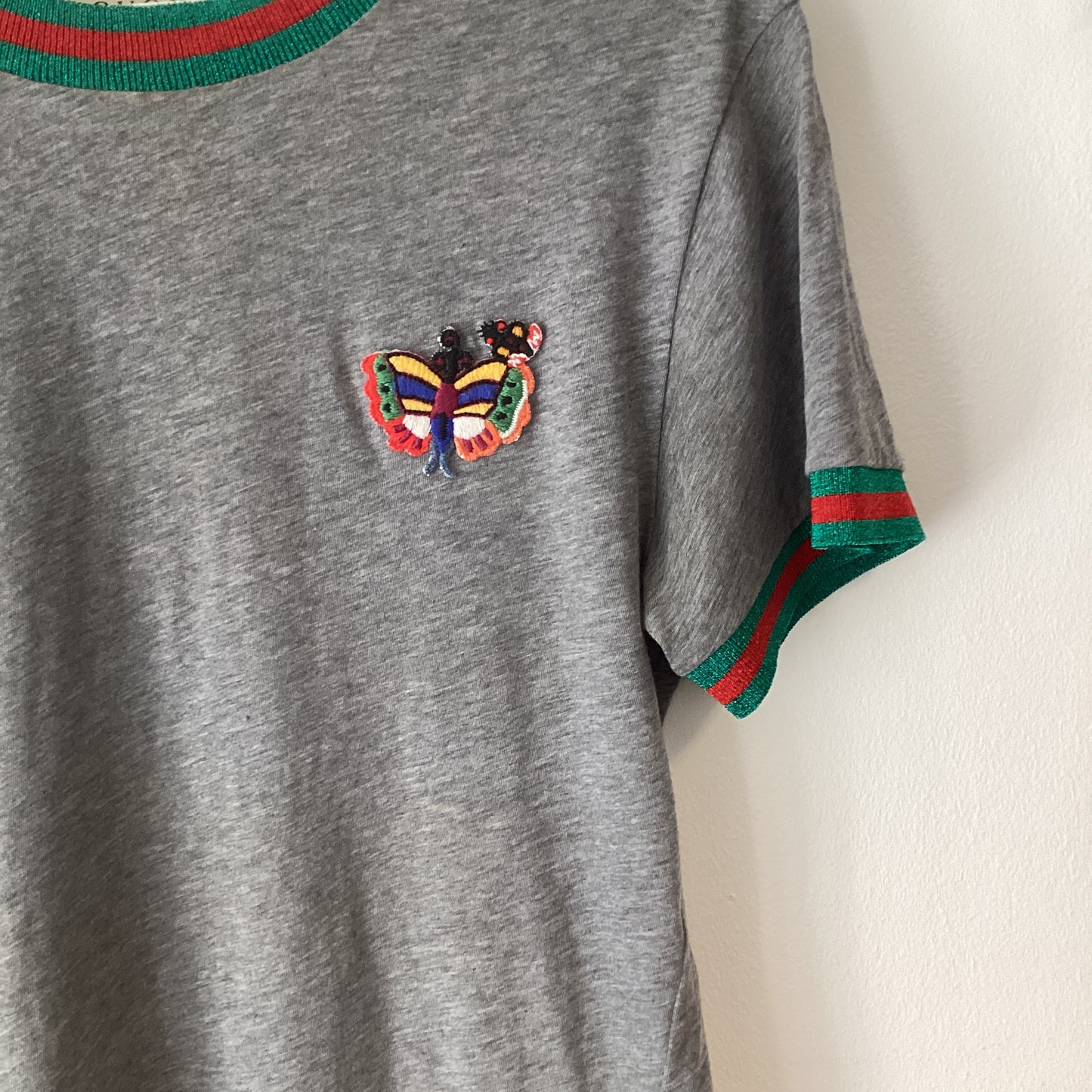 GUCCI GREY BEE EMB T SHIRTSIZE XS