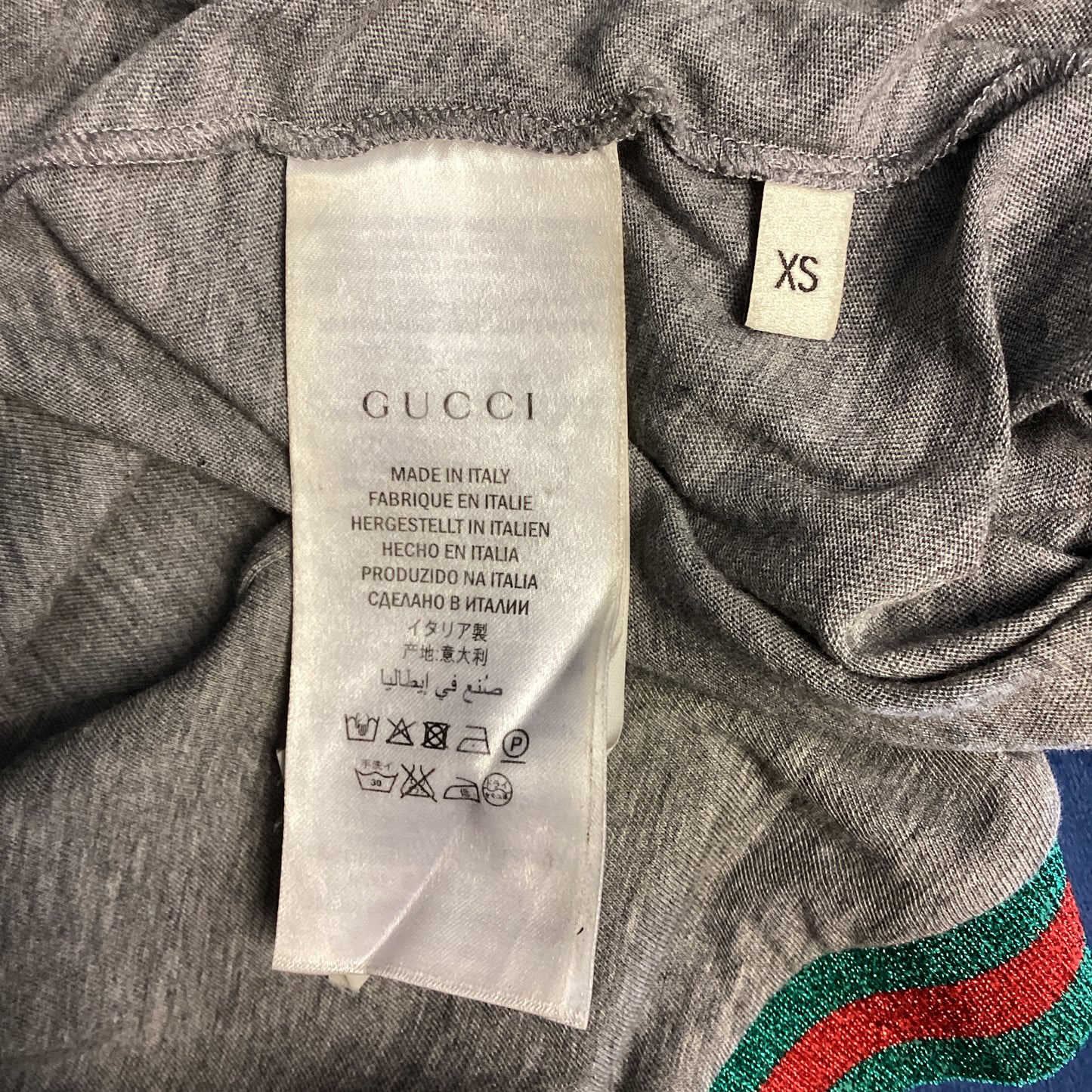 GUCCI GREY BEE EMB T SHIRTSIZE XS