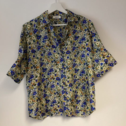 SANDRO FLORAL BLOUSE SIZE 1 uk 8