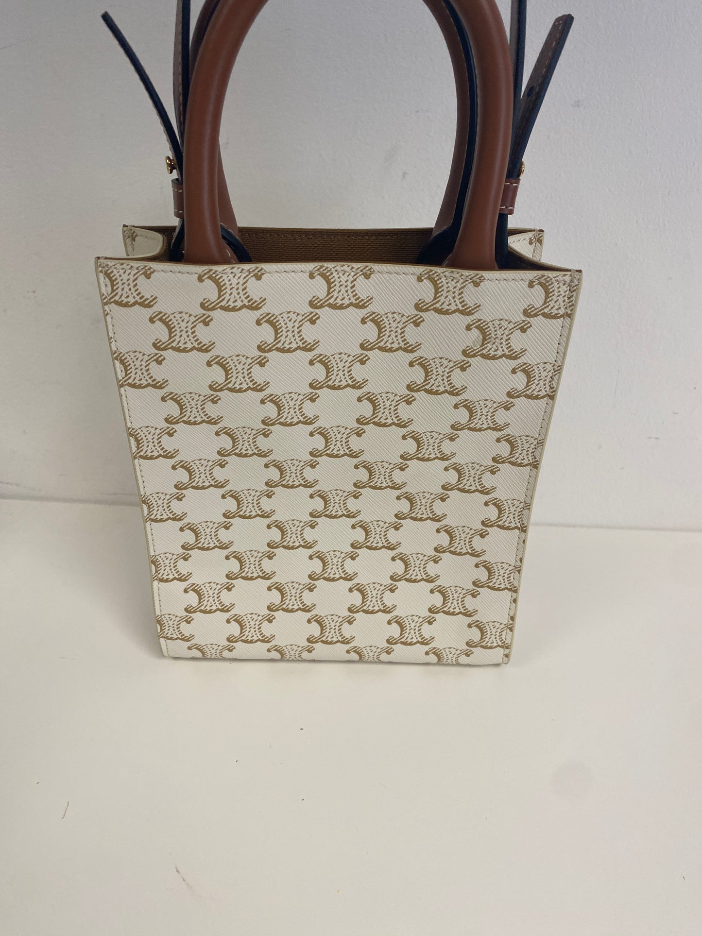 Triomphe Canvas Calfskin Mini Vertical Cabas
