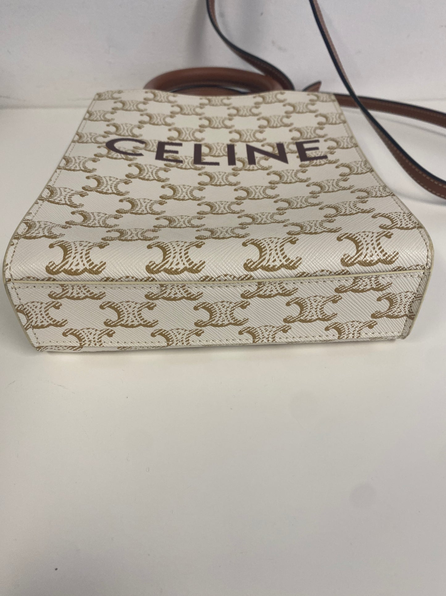 Triomphe Canvas Calfskin Mini Vertical Cabas