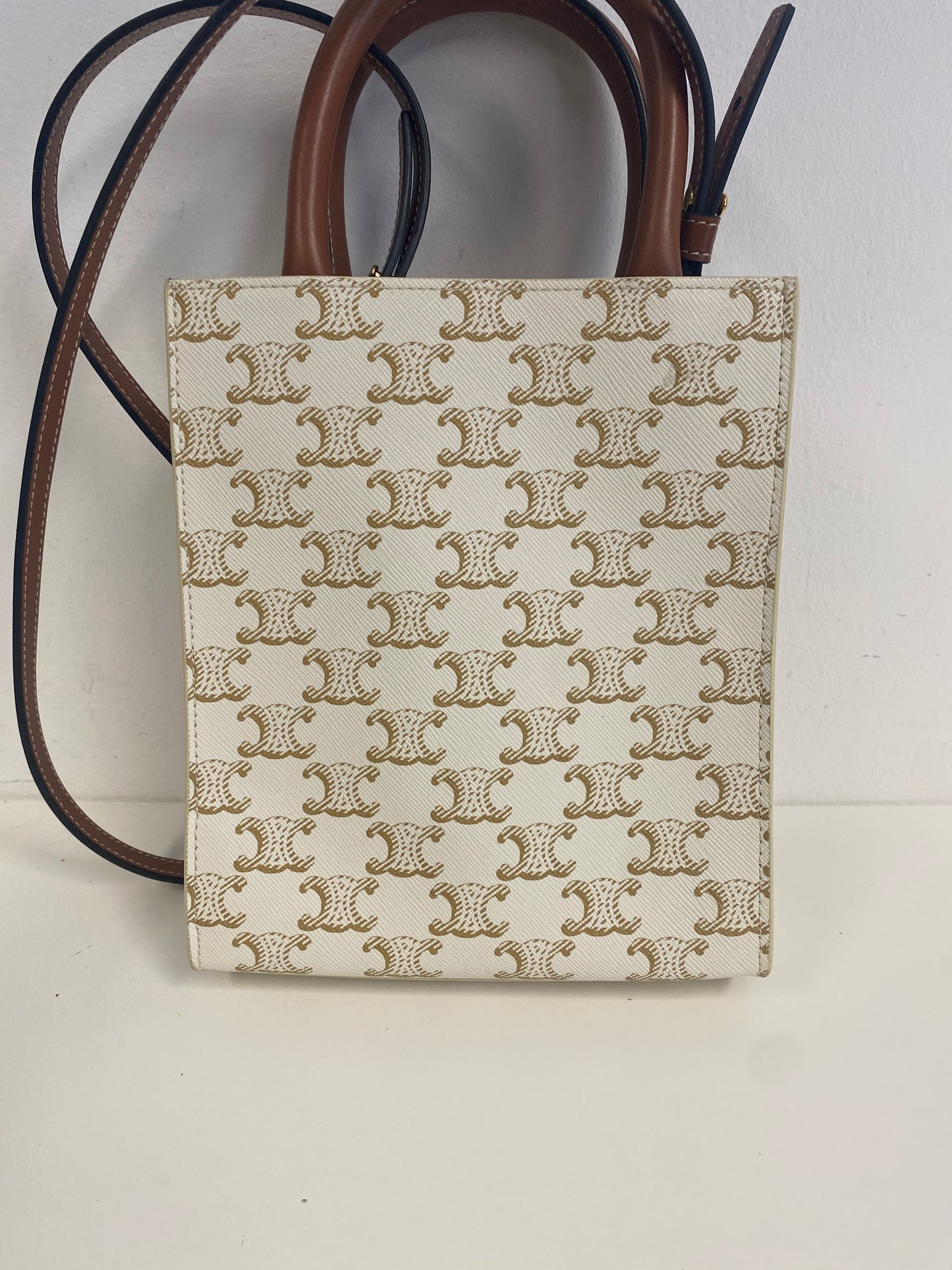 Triomphe Canvas Calfskin Mini Vertical Cabas