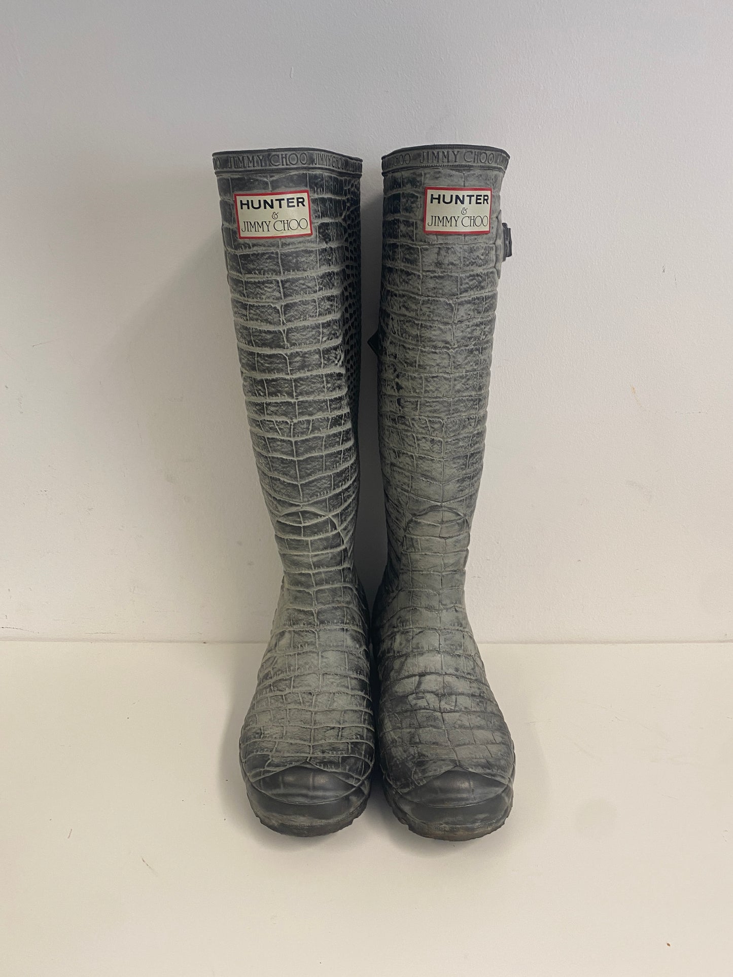 Jimmy Choo x Hunter grey Wellington boots size 3
